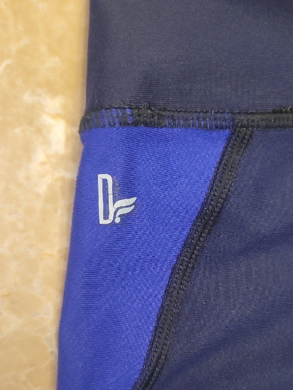 🦋 Danskin Black and Purple Colorblock Leggings, S - Picture 7 of 8
